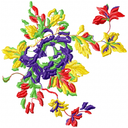 Flowers And Tree Embroidery Design 3